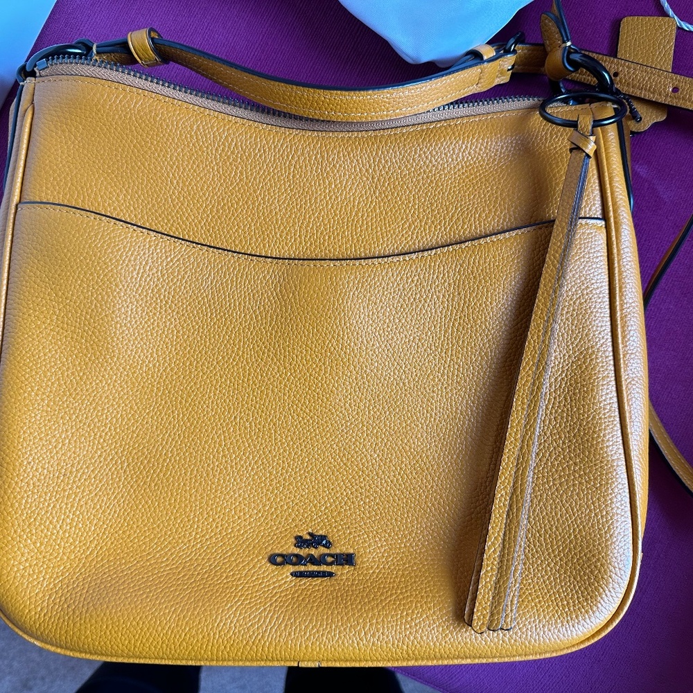 Coach chaise crossbody in yellow pollen